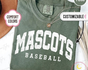 Comfort Colors® Benutzerdefiniertes Baseball-Shirt, Retro-Baseball-T-Shirt, personalisiertes Baseball-Sweatshirt, Baseball-Saison-Shirt, Spieltag-T-Shirt S05516