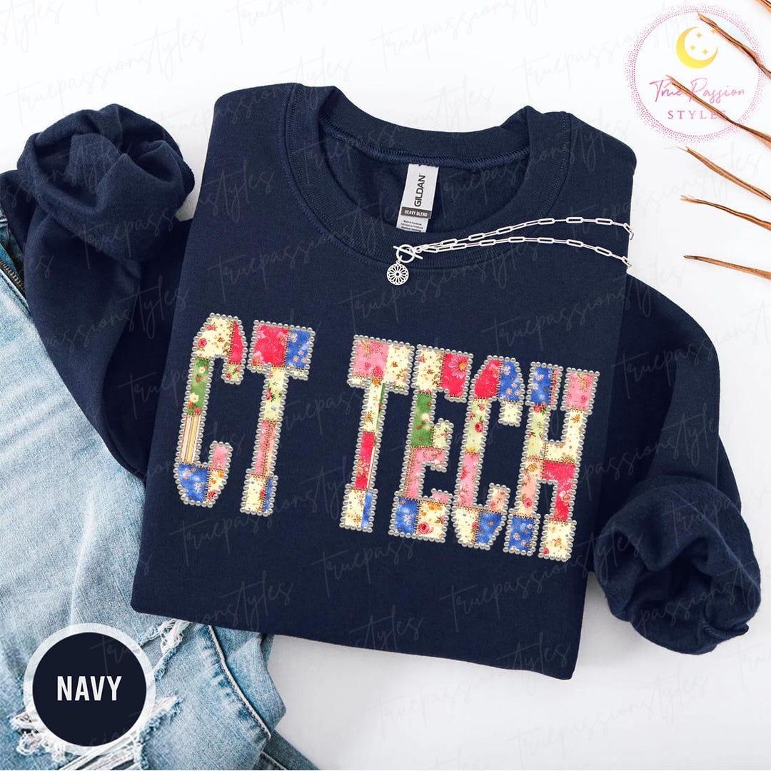 Pearls CT Tech Sweatshirt, Patchwork CAT Scan Tech Shirt, CT ...