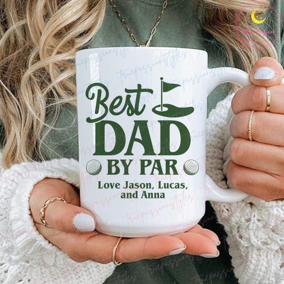 Best Dad By Par Retro Custom From Daughters Latte Mug