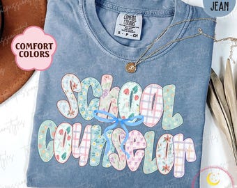 Comfort Colors® Floral School Counselor Shirt, School Counseling Tee, Counselor Grad Gift, Mental Health School Shirt, Back To School S03805