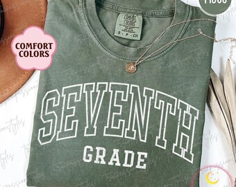 Comfort Colors® Retro Seventh Grade Teacher Shirt, 7th Grade TShirt, Teacher Appreciation Gift, Back To School, Elementary School Tee S03618