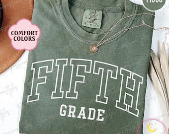 Comfort Colors® Retro Fifth Grade Teacher Shirt, 5th Grade TShirt, Teacher Appreciation Gift, Back To School, Elementary School Tee S03615