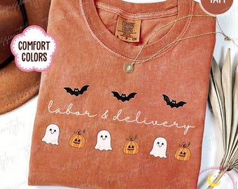 Comfort Colors® Halloween Labor and Delivery Nurse Shirt, Halloween L&D Nurse Tshirt, Cute Baby Delivery Shirt, Spooky LD Squad S03874