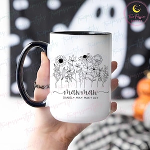 Personalized Wildflowers Mawmaw Mug with Kids Names, Custom Floral Mawmaw Mug, Gift for Mawmaw, New Mawmaw Gift T0403