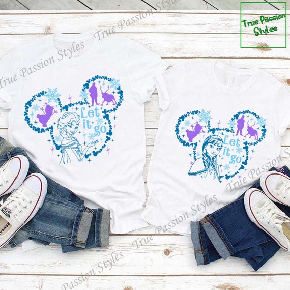 Maglietta Frozen Elsa Anna Maglietta BFF Sisters Maglietta Let It Go Maglietta di Natale Bestfriend Maglietta Arendelle Magic Kingdom E2137 E2138 Etsy Italia