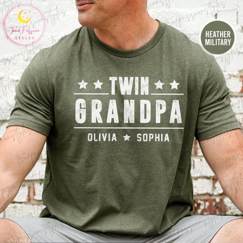 Proud Grandpa of Twins - Twins Announcement Shirt for Him