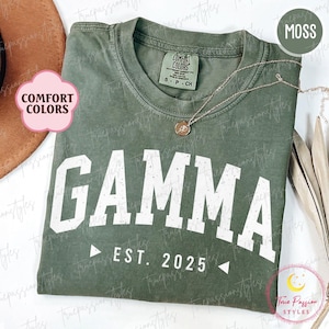 Comfort Colors® Custom Gamma Shirt, New Gamma Tshirt, Promoted To Gamma Gift, Mothers Day Gift For Gamma, Shirt For Gamma S02995