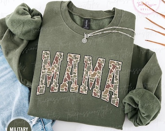 Camouflage Mama Sweatshirt, Mothers Day Gift For Mom, Mom Gifts, Hunting Mama Shirt, New Mom Gift, Camo Hunting Mom Long Sleeve S04348
