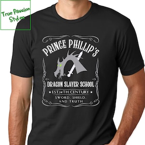 Sleeping Beauty Shirt, Prince Phillip&#39;s Dragon Slayer School Tee, Family Matching Shirts, Knight, Princess Security Shirt E2576