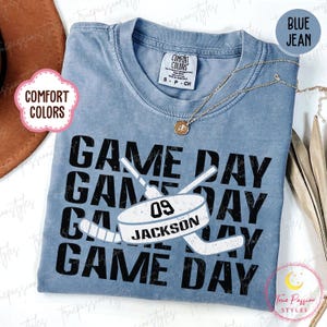 Comfort Colors® Custom Hockey Shirt, Hockey Game Day Shirt, Hockey Season Tee, Hockey Mom Gifts, Gift for Sports Fans, Sports Mom Tee S04344