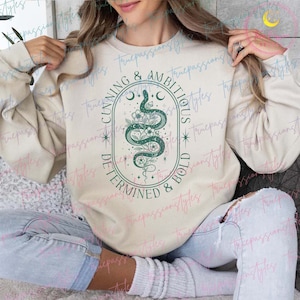 Cunning & Ambitious Snake Sweatshirt, Wizard House Sweatshirt, Magic School Sweatshirt E7113