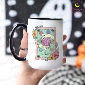 The Collector Tarot Card Mug, Crochet and Knit Mug, Knitting Mug, Crochet Lover Mug, Gift for Knitter E9162
