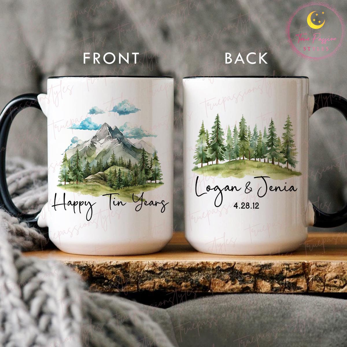 Personalisierte Zinn Jahre Becher, Benutzerdefinierte 10 Jahre Jubiläumsbecher, 10 Jahre Ehemann Frau Geschenk T1046