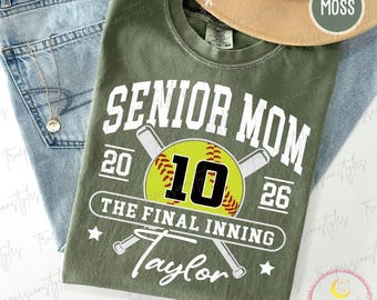 Comfort Colors® Custom Senior Softball Mom 2026 Shirt, Senior Mom Softball Sweatshirt, Softball Lover Gift, Graduation Shirt S05421