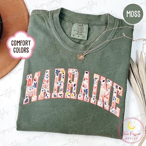 Comfort Colors® Floral Marraine Shirt, Marraine Tshirt, Mothers Day Gift For Marraine, Baby Shower Gift, Godmother Proposal Tee S04029