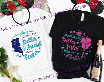 Frozen Elsa and Anna Shirt, Bestie BFF, Happiest Besties On Earth, Frozen Sisters, Siblings Matching For Adult, Youth, Toddler E2597- E2598