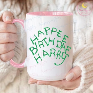 Happee Birthdae Harry Mug, Magic Birthday Mug, Wizard School Mug, Wizardry Mug E7124