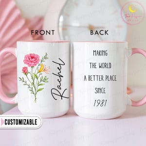 Custom 45th Birthday Mug, Forty Five Birthday Mug, Turning 45 Gift, 45th Bday Mug, Gift For 45 Year Old, Personalized 1981 Mug T3283