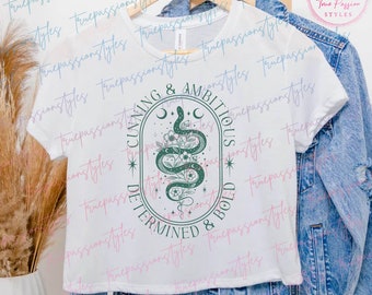 Cunning & Ambitious Snake Crop Top, Wizard House Crop Top, Magic School Crop Top E7113