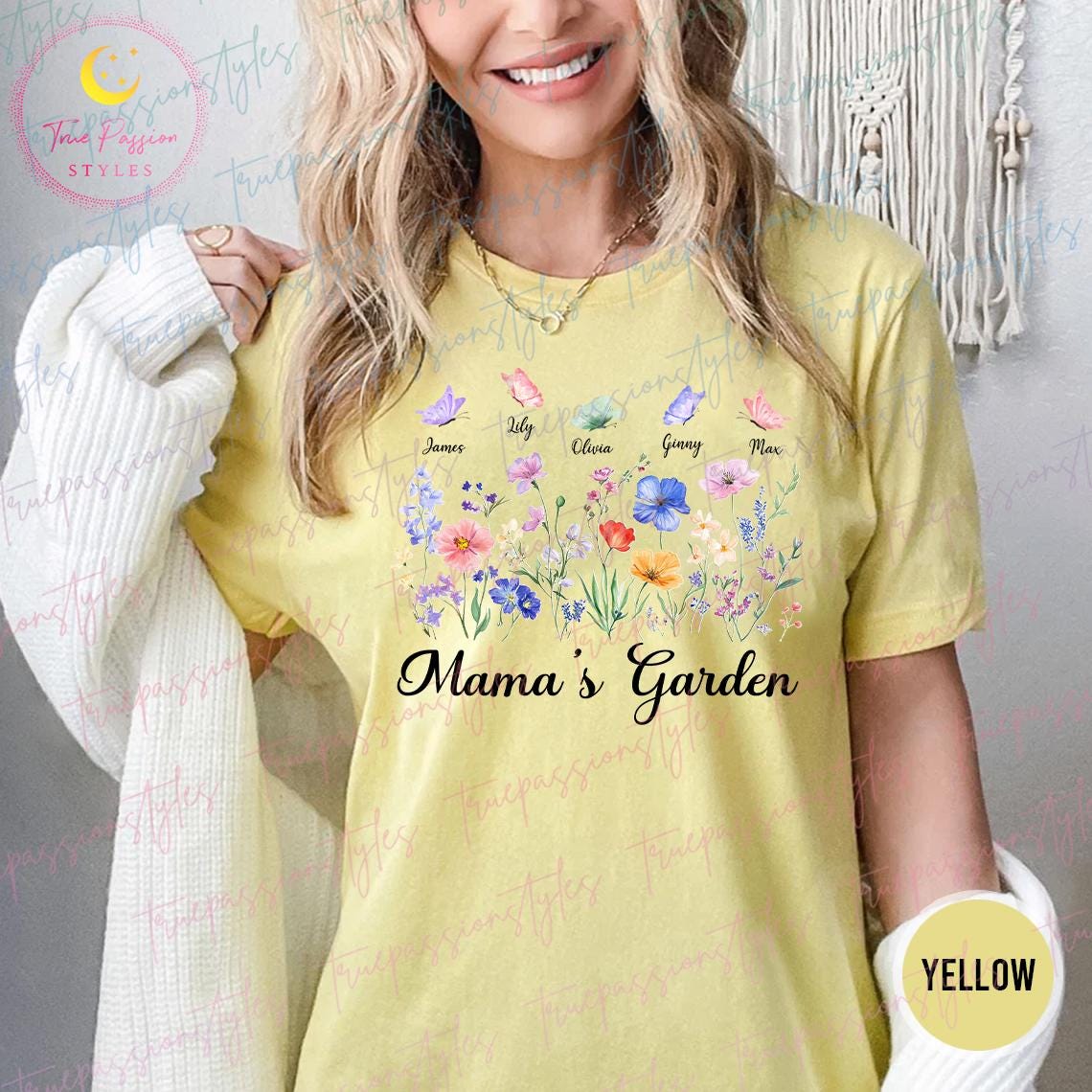 Custom Mama's Garden Shirt - Embroidered Grandma & Mom Tees With Kids Names