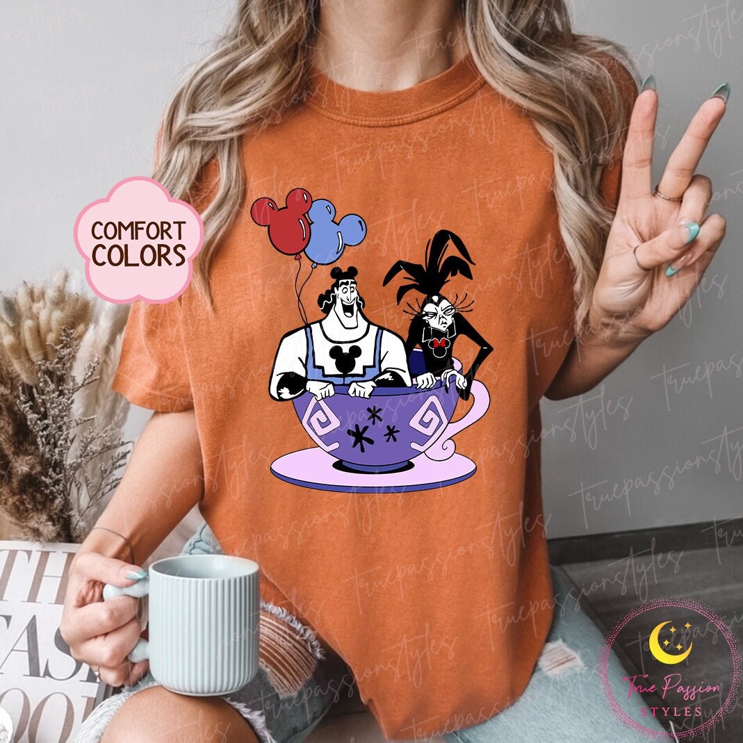 ちゃやさま専用✦BRIEFING✦3D LOGO CREW NECK✦ Comfort Colors Kronk and Yzma Tea Cup Shirt, Kronk and Yzma Tee