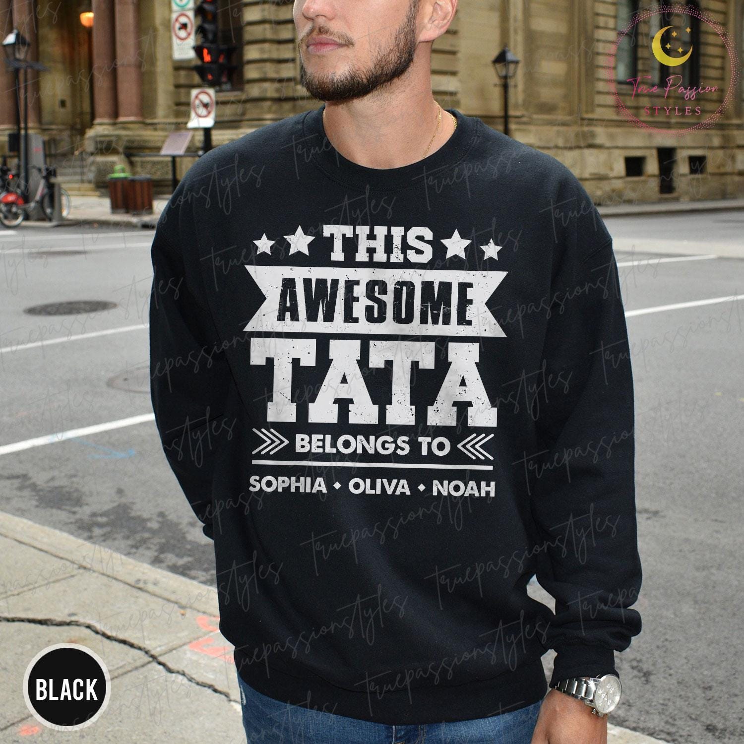 トップス tata Custom Tata Shirt With Kids Names, Fathers Day Gift for Tata