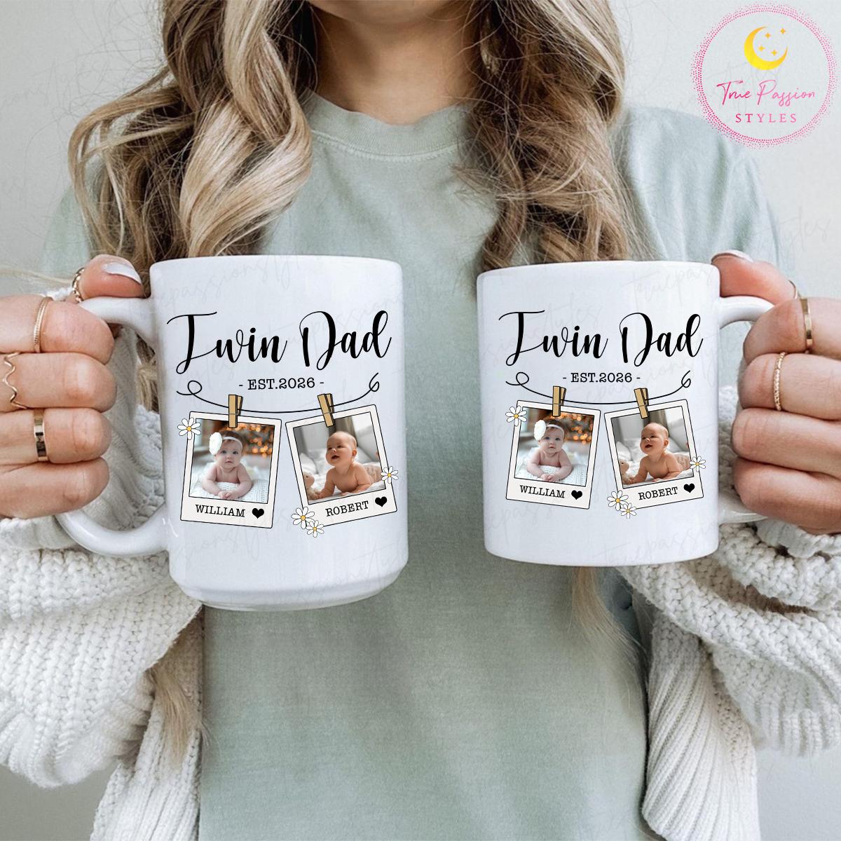 Custom Photo Twin Dad Mug, Dad of Twins, Father of Twins Gift ...