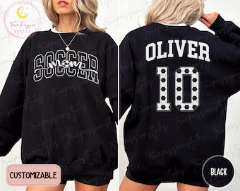 Personalized Soccer Mom Sweatshirt, Custom Soccer Mama Shirt, Soccer Long Sleeve, Game Day Gift, Sports Mom Tee, Soccer Lover Gift S04435
