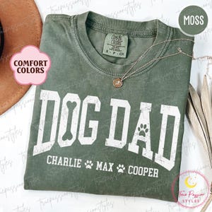 Comfort Colors® Anpassad Hund Pappa T-shirt med Hundnamn, Fars dag-present till Hund Pappa, Hundälskare Presenter, Hundägare T-shirt, Hund Pappa Tröja S03284