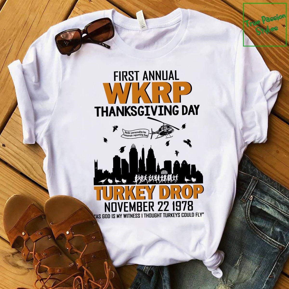 First Annual WKRP Thanksgiving Day Turkey Drop Cincinnati OH Shirts