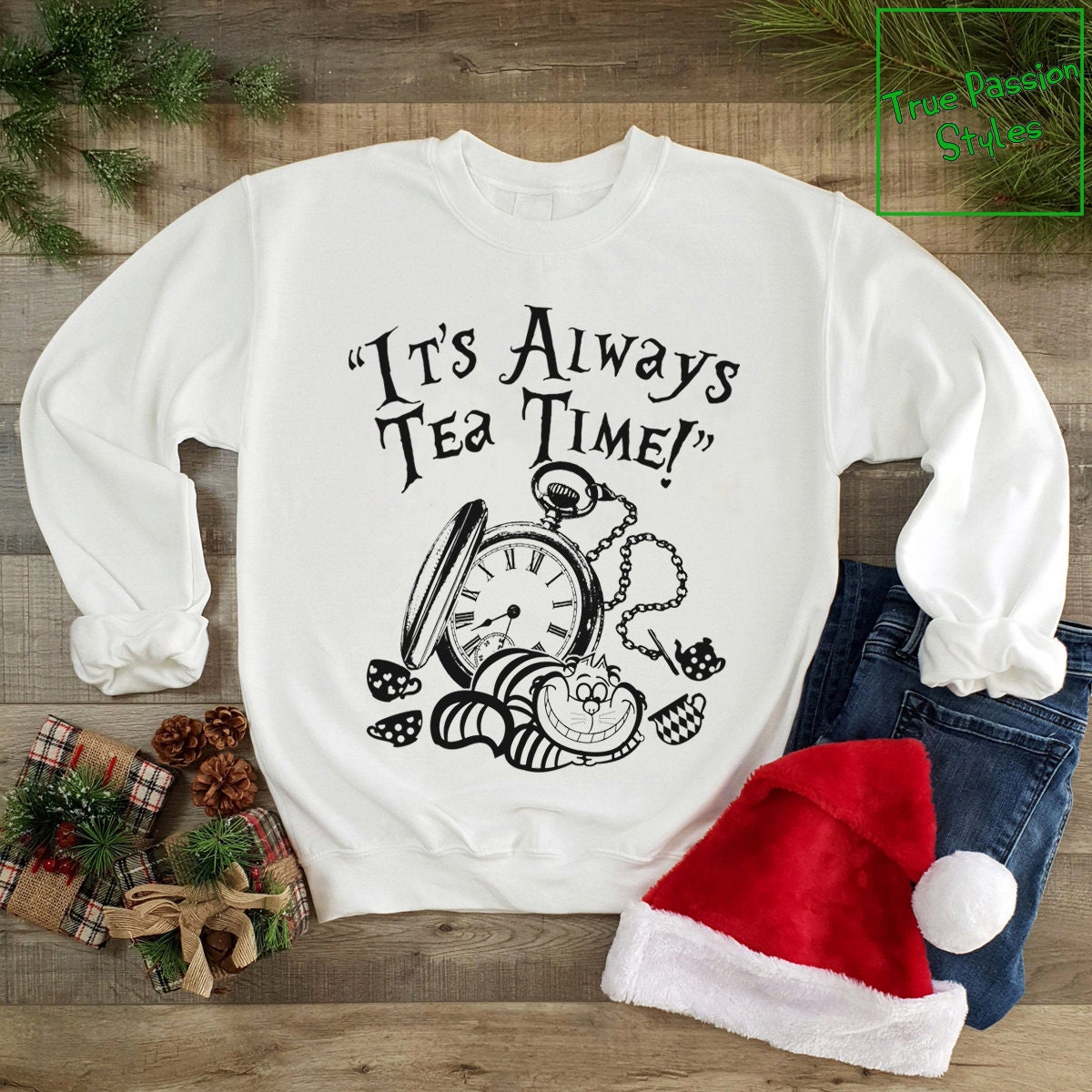 Thedifferent T-Shirt Uomo Scollo V 'Cappellaio Matto' – Alice Nel Paese Delle Meraviglie, Bianca, 100% Cotone