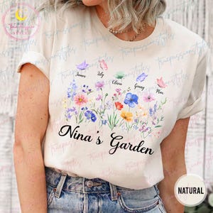 Personalized Nina's Garden Shirt with Kids Names, Custom Wildflowers Nina Shirt, Gift for Nina T0447