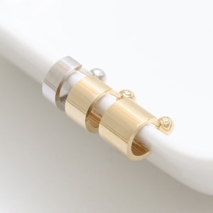 14K 18K Solid Gold Various Widths Minimal Flat Tube Ear Hoop Stud Cartilage Tragus Helix Outer Conch Lobe Piercing Earring 16G, 18G- 1qty