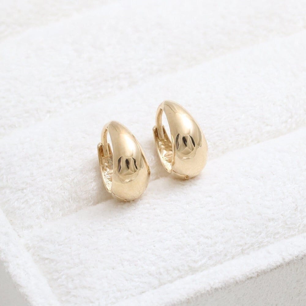 14K 18K Solid Minimalist Gold Shiny Polished Small Size