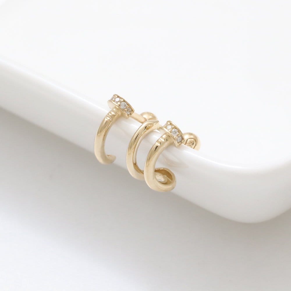 14K 18K Solid Gold CZ, Moissanite, Lab, Genuine Diamond Nail Single or…