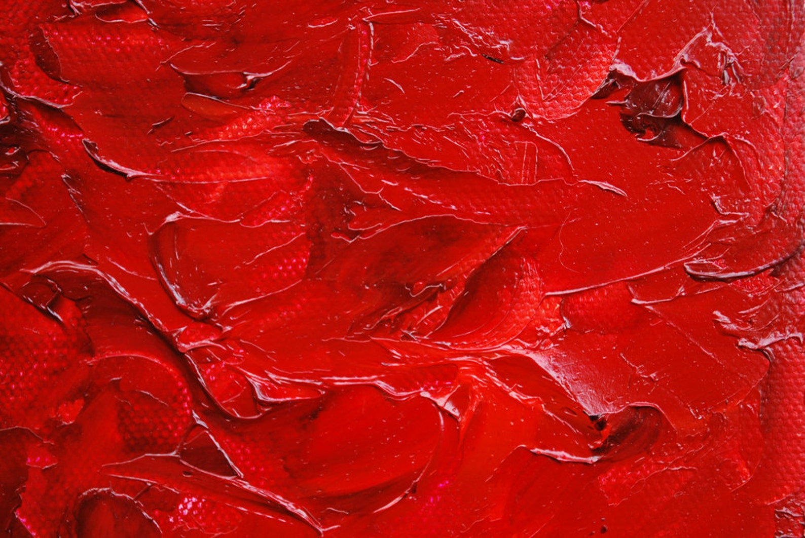 Contemporary Monochromatic Oil Painting, Dark Red Modern Art