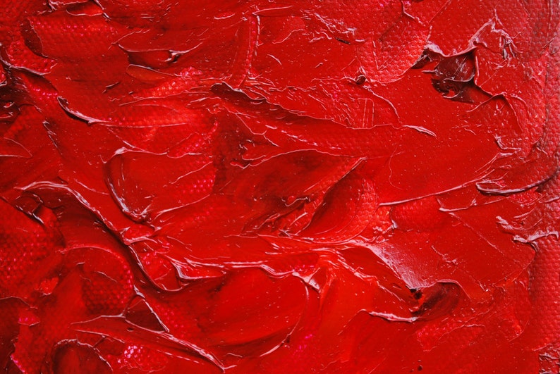 Contemporary Monochromatic Oil Painting Dark Red Modern Art Etsy