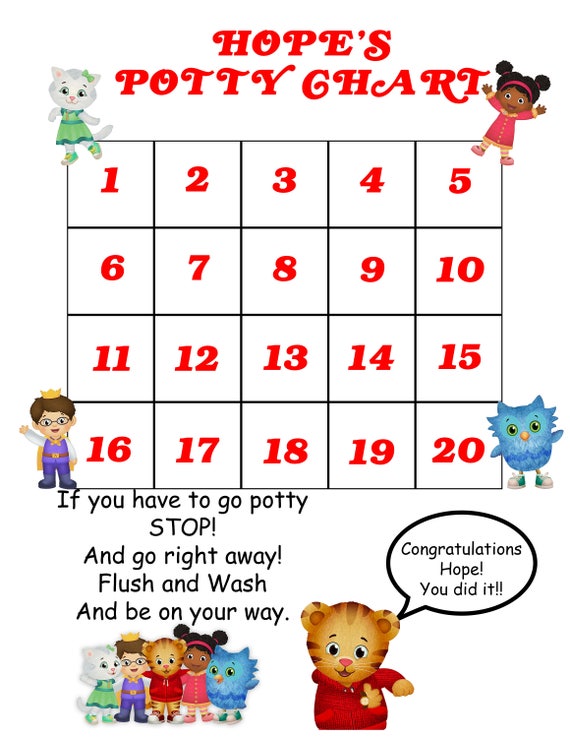 Free Daniel Tiger Potty Chart