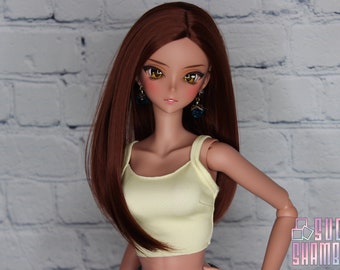 Yellow simple raw edge cami tank top for Smart Doll