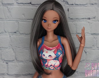 Kitsune simple raw edge cami tank top for Smart Doll