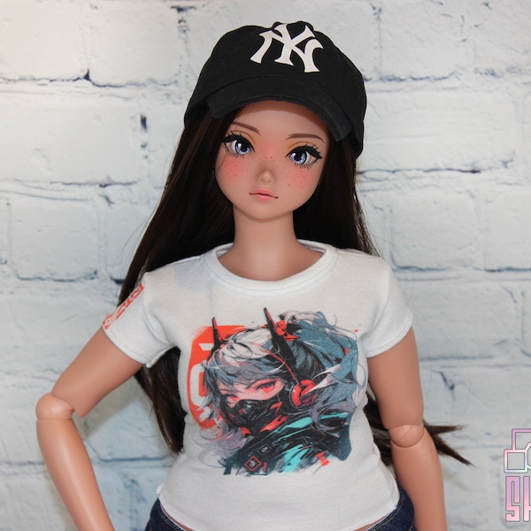 Cyber Grey Tee Shirt for Smart Doll Pear Size