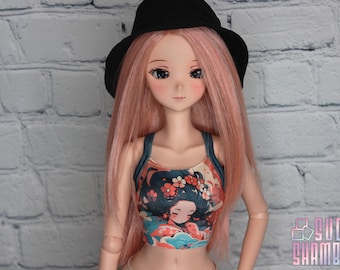 Geisha simple raw edge cami tank top for Smart Doll