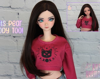 Mystic Cat oversized crop sweater for Smart Doll, Smart Doll Pear, and similar BJD's