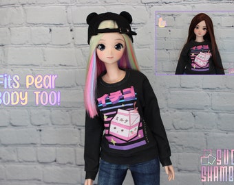 Kawaii Milk oversized sweater for Smart Doll, Smart Doll Pear, and similar BJD's