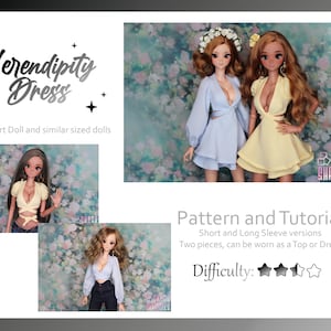 Serendipity jurk en top naaipatroon voor Smart Doll en soortgelijke 1/3 SD13 schaal BJD's