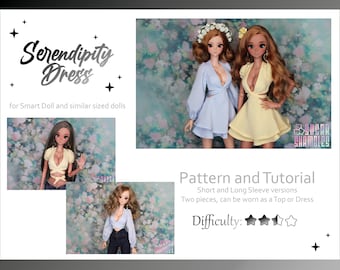 Serendipity Dress and Top Sewing Pattern for Smart Doll and Similar 1/3 SD13 Scale BJD's