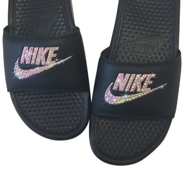blush nike slides