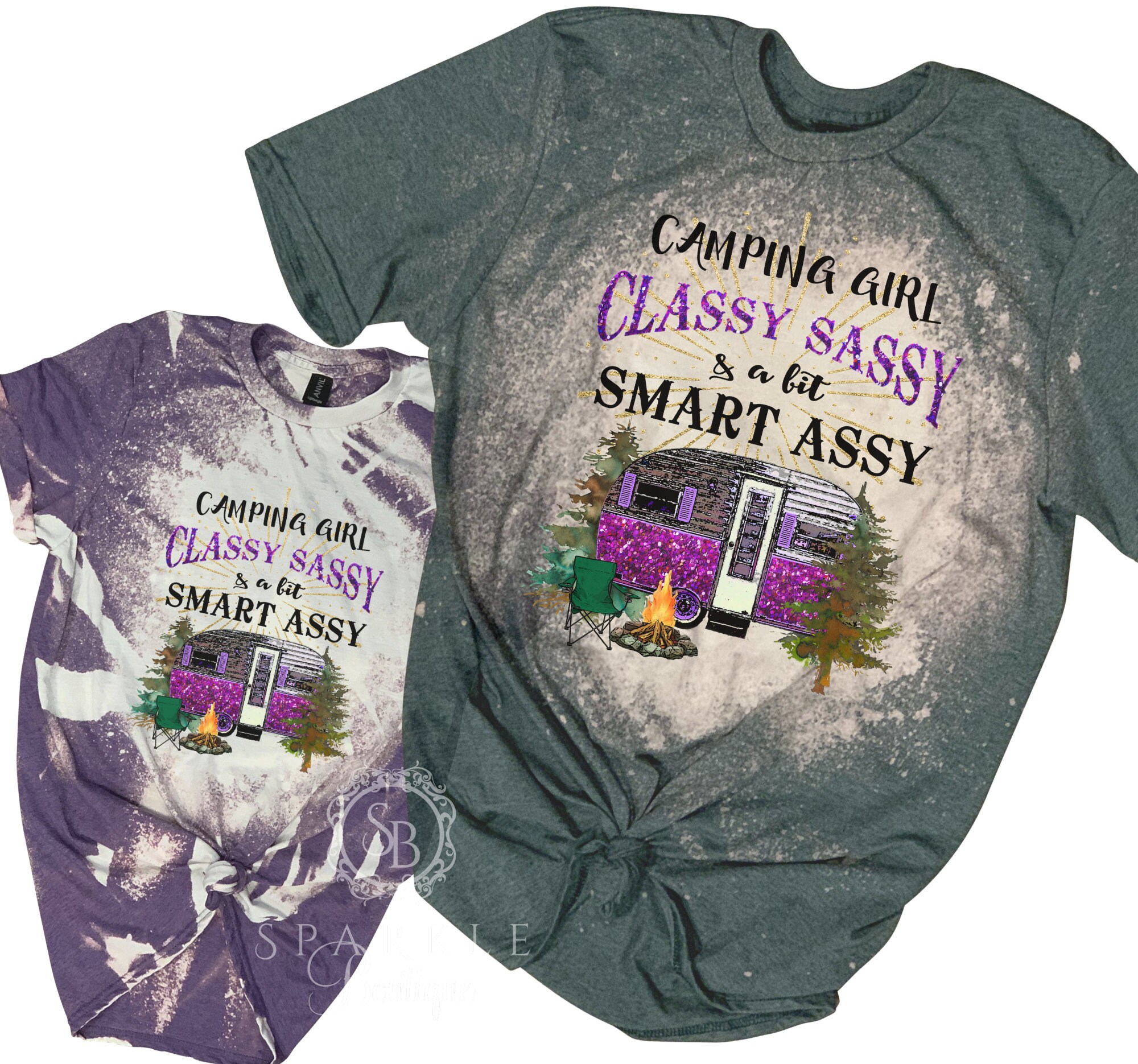 Camping Shirt Glamping Tee Bleach Shirt 