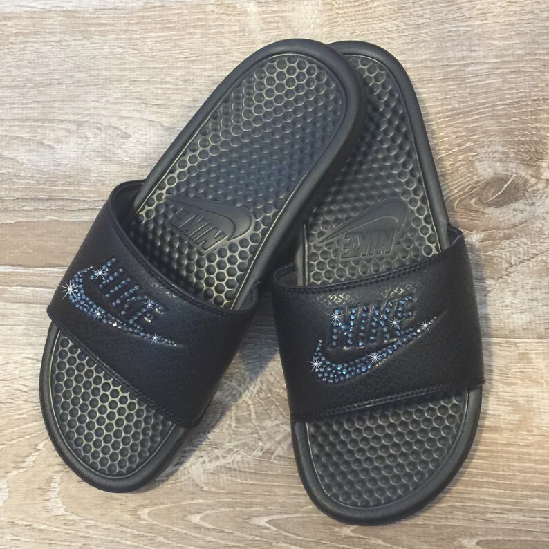 sparkly nike slides