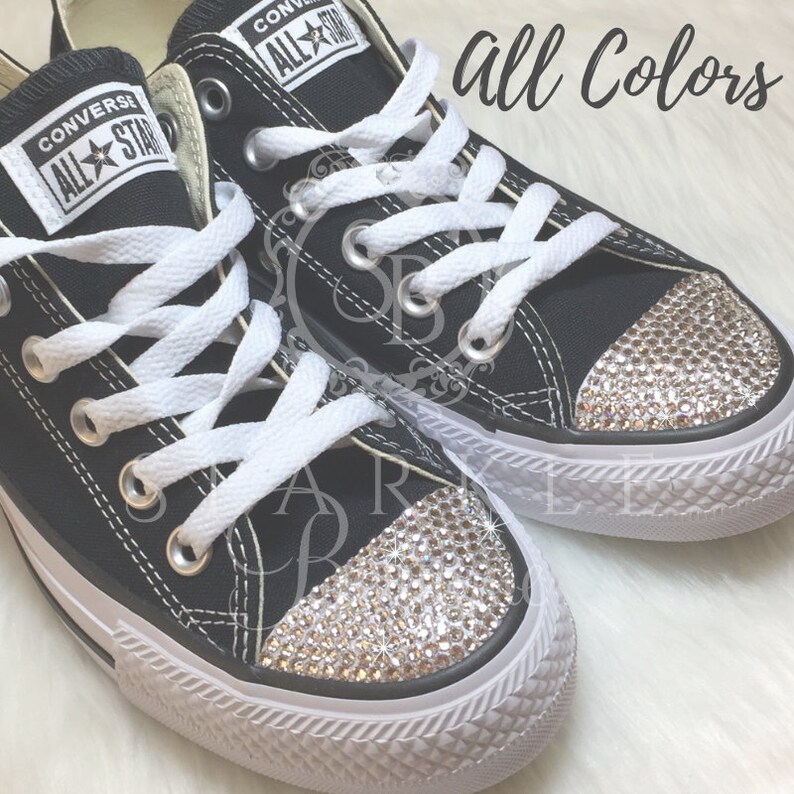 black bedazzled converse